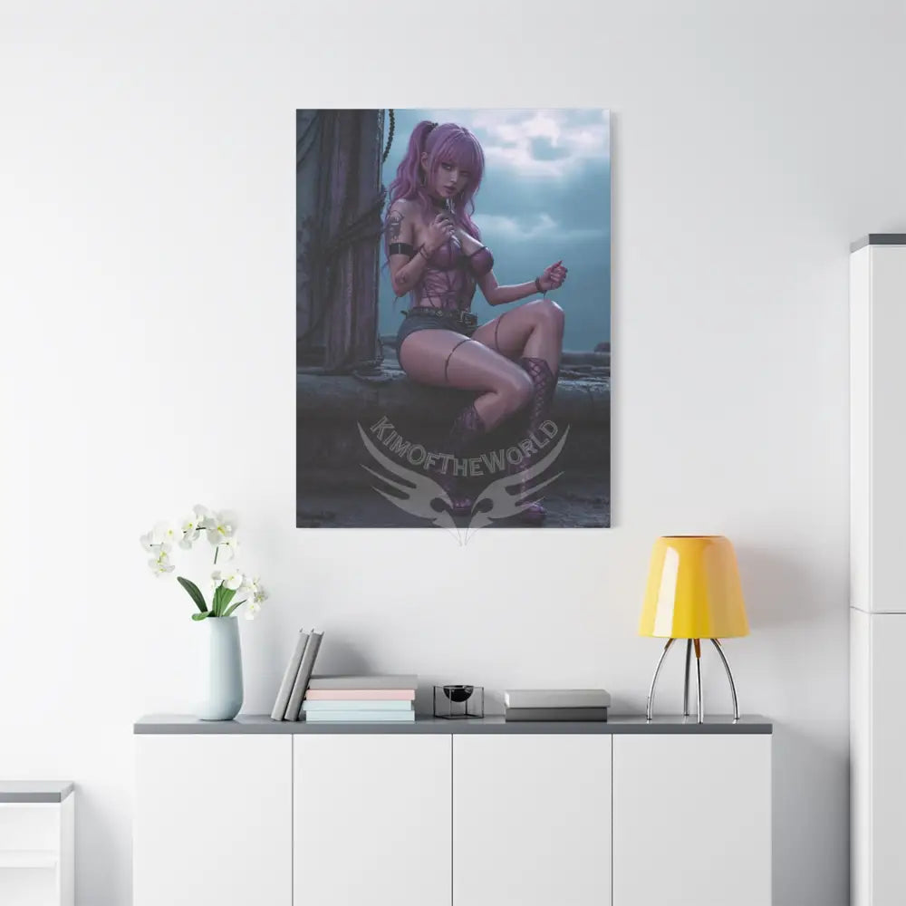 3D Anime Girls in Stilettos Matte Stretched Canvas Canvas