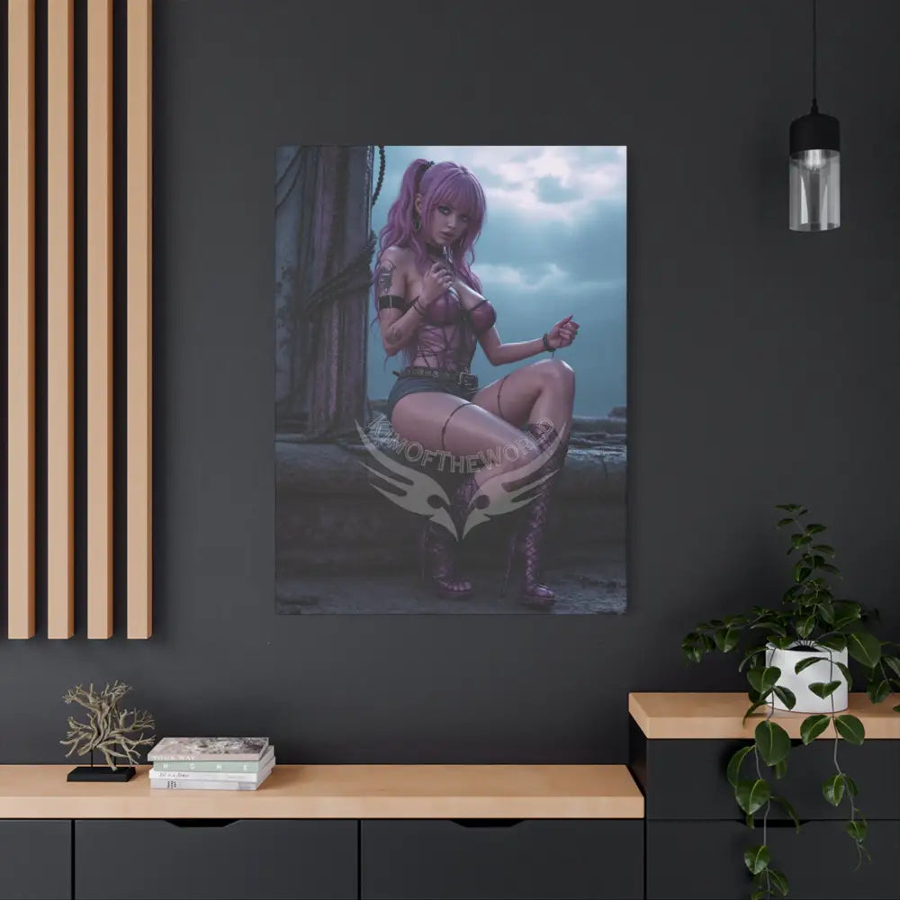3D Anime Girls in Stilettos Matte Stretched Canvas Canvas
