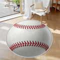3D Baseball Soft Round Area Rug with White Border 23.6’’x23.6’’ Rugs & Mats