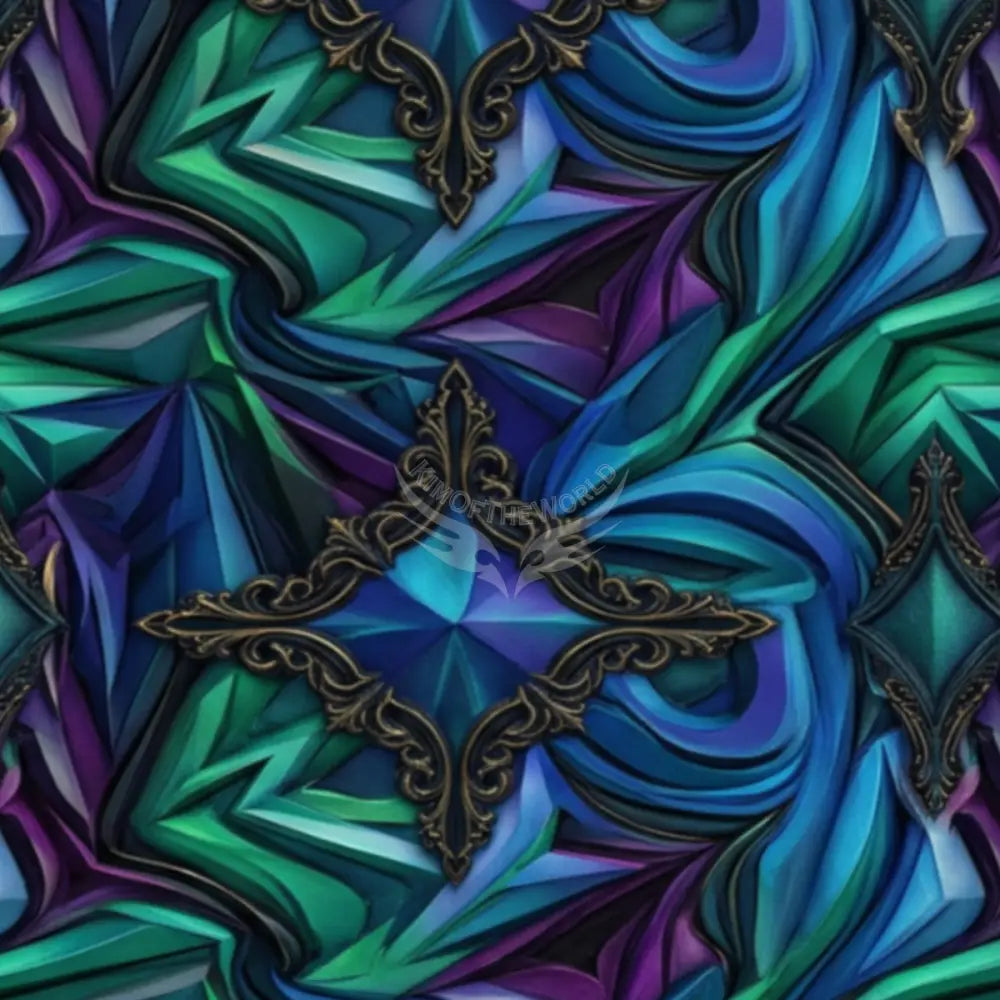3D Bejeweled Blue Unpasted Mural Wallpaper 144’’x100’’ 144’’x100’’ Wall Coverings