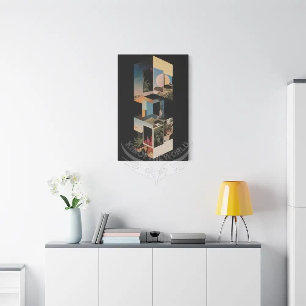 3D Black Block Canvas Print — Dimensional Wall Art Canvas