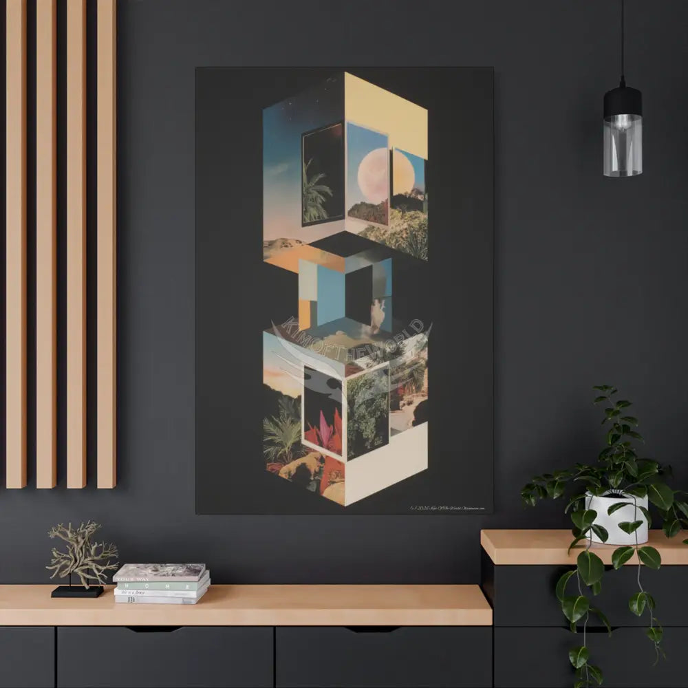 3D Black Block Canvas Print — Dimensional Wall Art Canvas