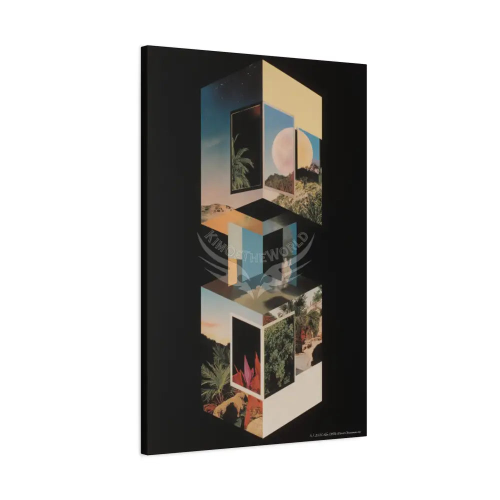 3D Black Block Canvas Print — Dimensional Wall Art Canvas