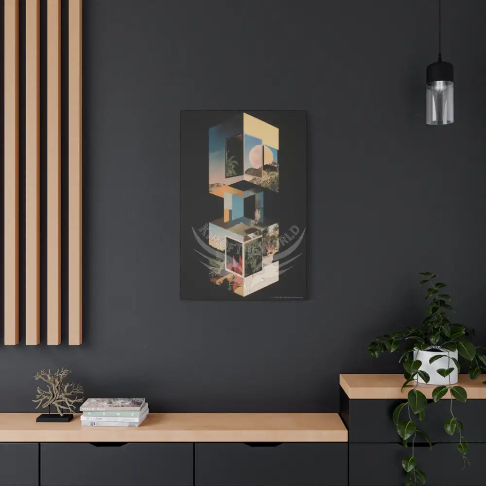 3D Black Block Canvas Print — Dimensional Wall Art Canvas