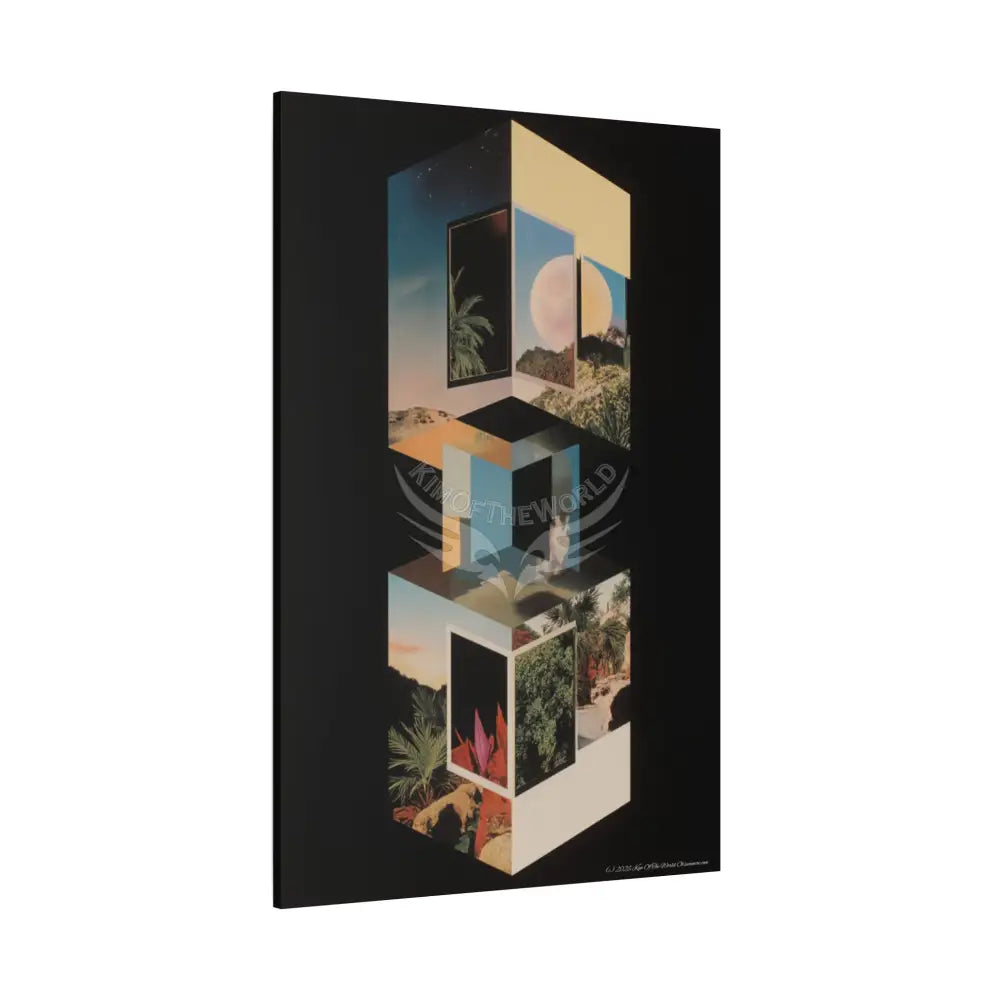 3D Black Block Canvas Print — Dimensional Wall Art Canvas