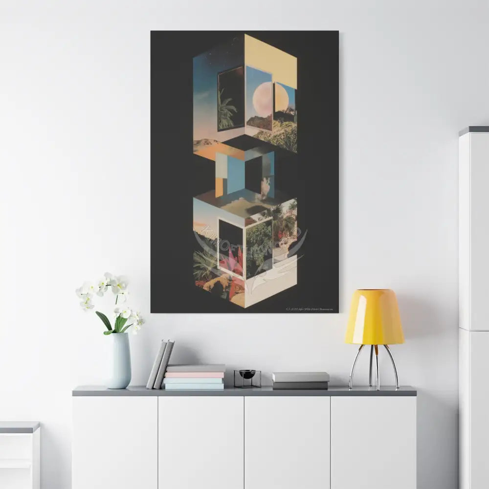 3D Black Block Canvas Print — Dimensional Wall Art Canvas