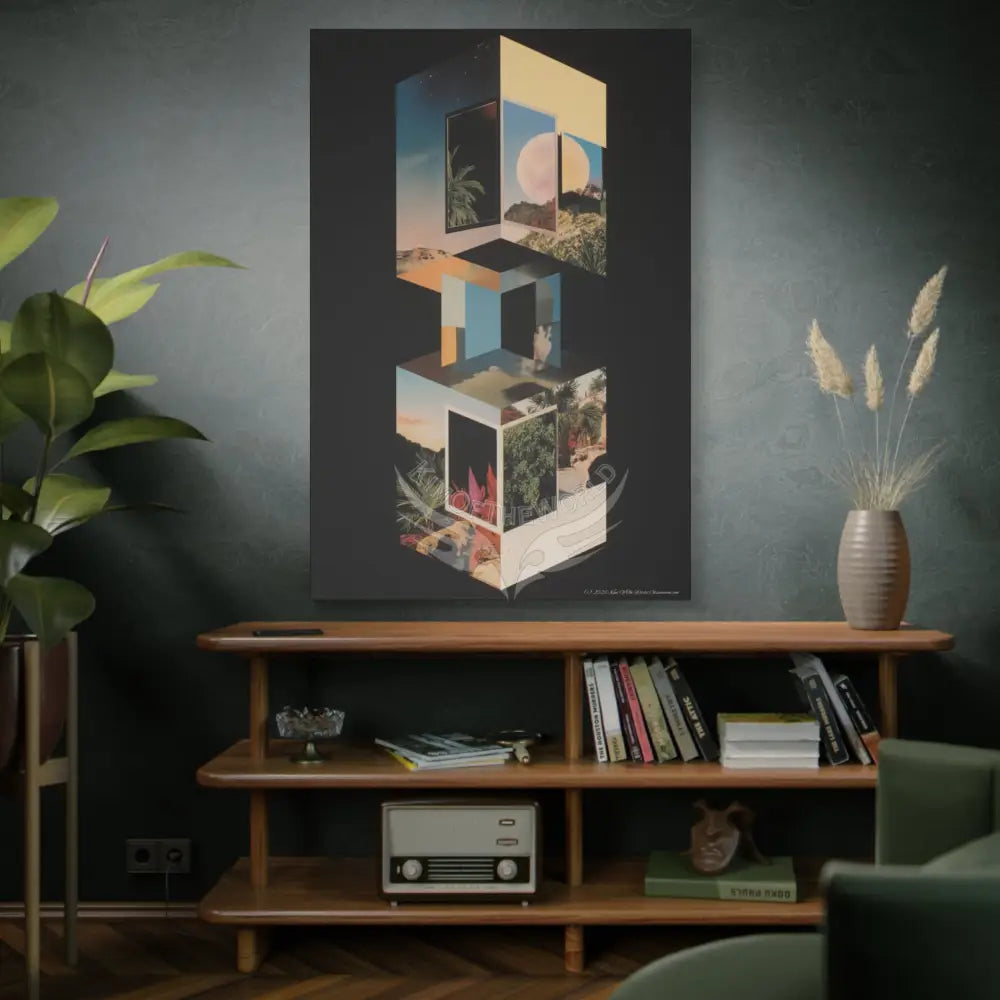 3D Black Block Canvas Print — Dimensional Wall Art Canvas