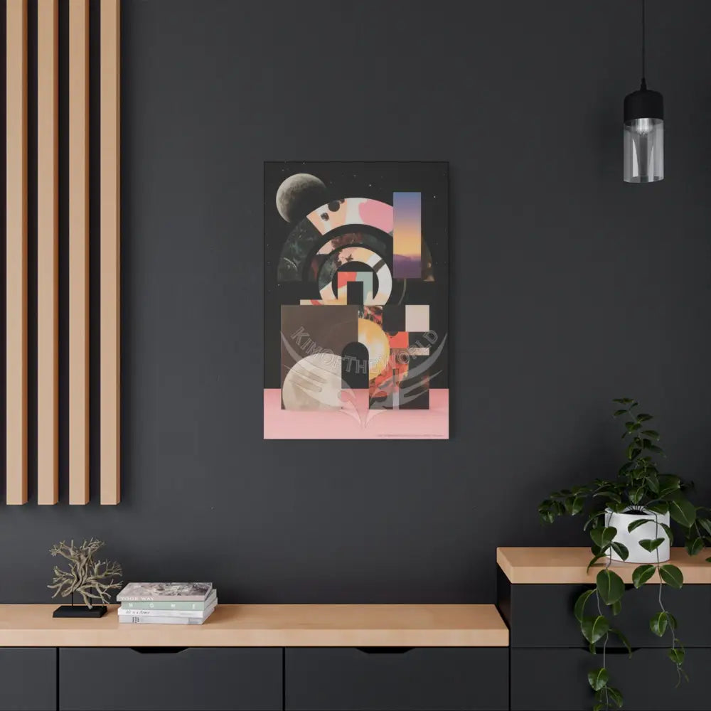 3D Black Block Multiverse Canvas Print — Dimensional Wall Art Canvas