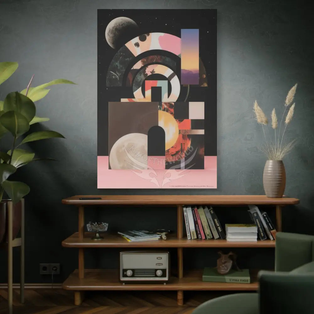 3D Black Block Multiverse Canvas Print — Dimensional Wall Art Canvas