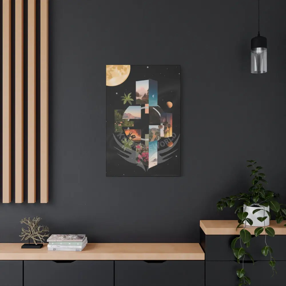 3D Black Block Multiverse Canvas Print — Dimensional Wall Art Canvas