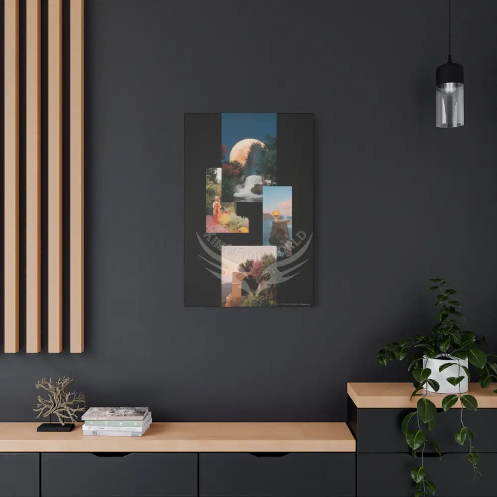 3D Black Block Multiverse Canvas Print — Dimensional Wall Art Canvas