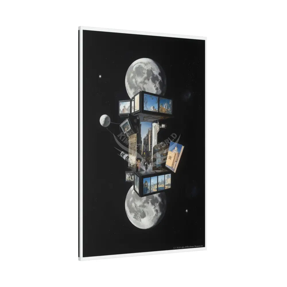 3D Black Block Multiverse Canvas Print — Dimensional Wall Art Canvas