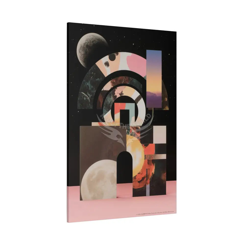 3D Black Block Multiverse Canvas Print — Dimensional Wall Art Canvas