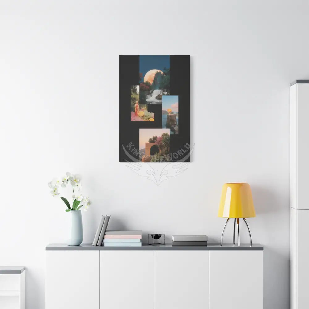 3D Black Block Multiverse Canvas Print — Dimensional Wall Art Canvas