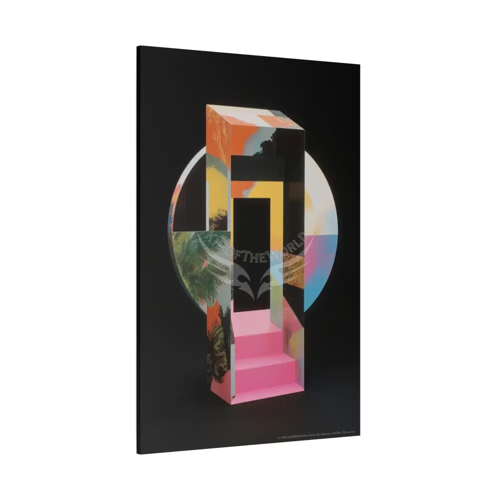 3D Black Block Multiverse Canvas Print — Dimensional Wall Art Canvas