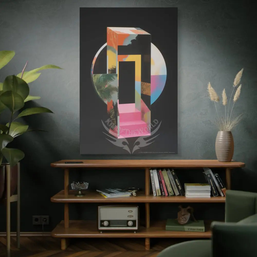 3D Black Block Multiverse Canvas Print — Dimensional Wall Art Canvas