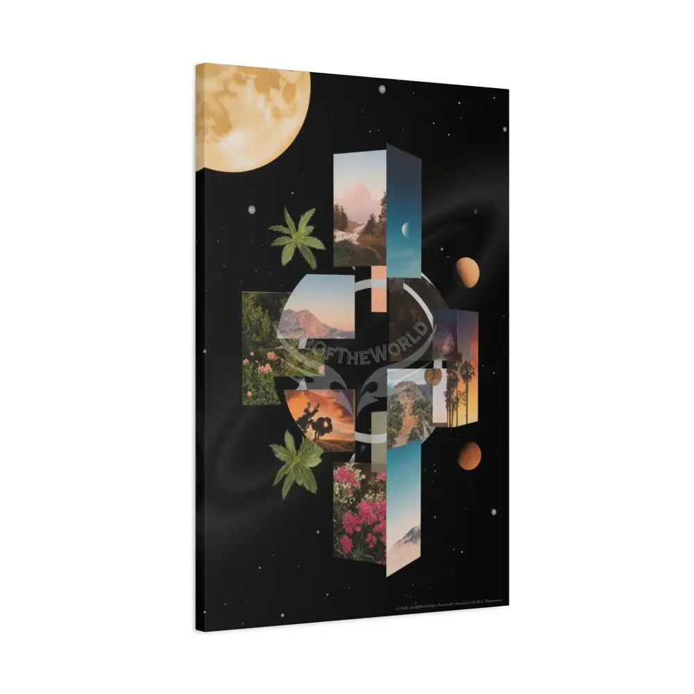 3D Black Block Multiverse Canvas Print — Dimensional Wall Art Canvas