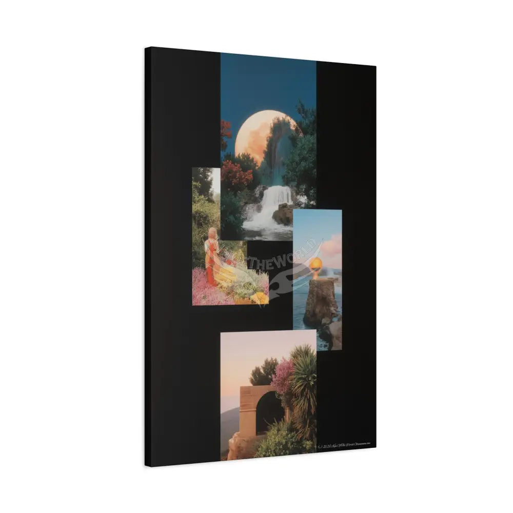 3D Black Block Multiverse Canvas Print — Dimensional Wall Art Canvas