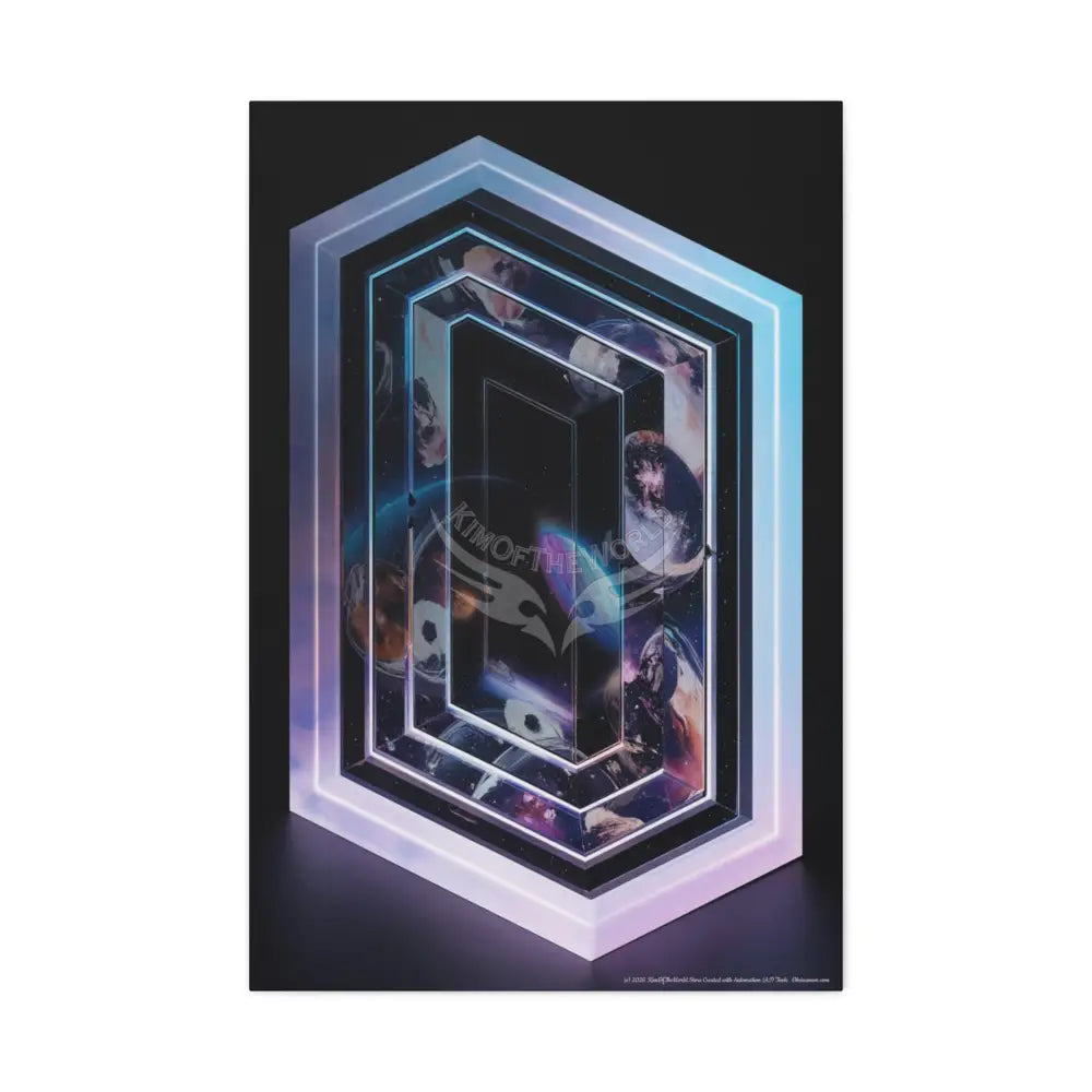 3D Black Block Multiverse Canvas Print — Dimensional Wall Art 24’’ x 36’’ (Vertical) / 1.25’’ Canvas