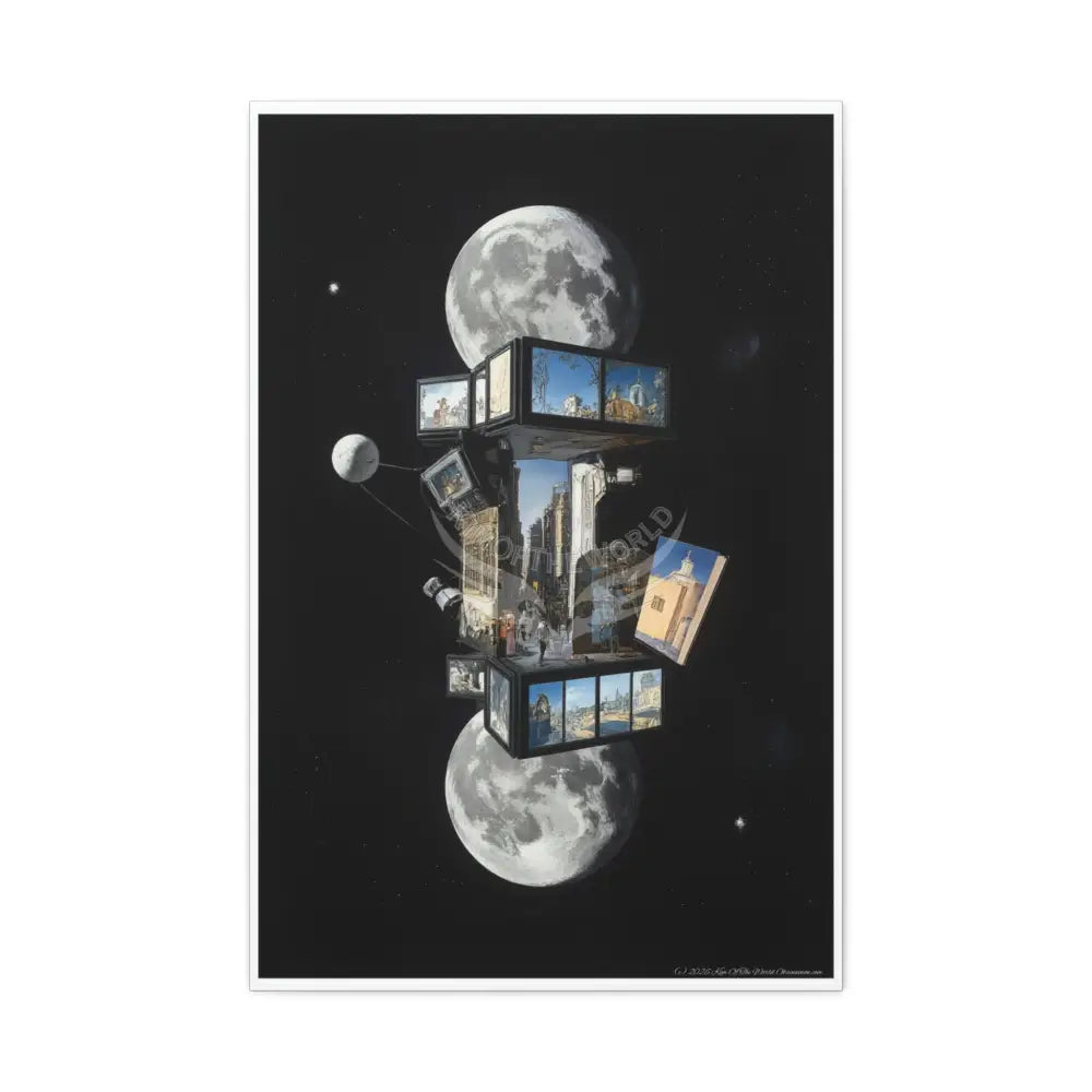 3D Black Block Multiverse Canvas Print — Dimensional Wall Art 24’’ x 36’’ (Vertical) / 1.25’’ Canvas