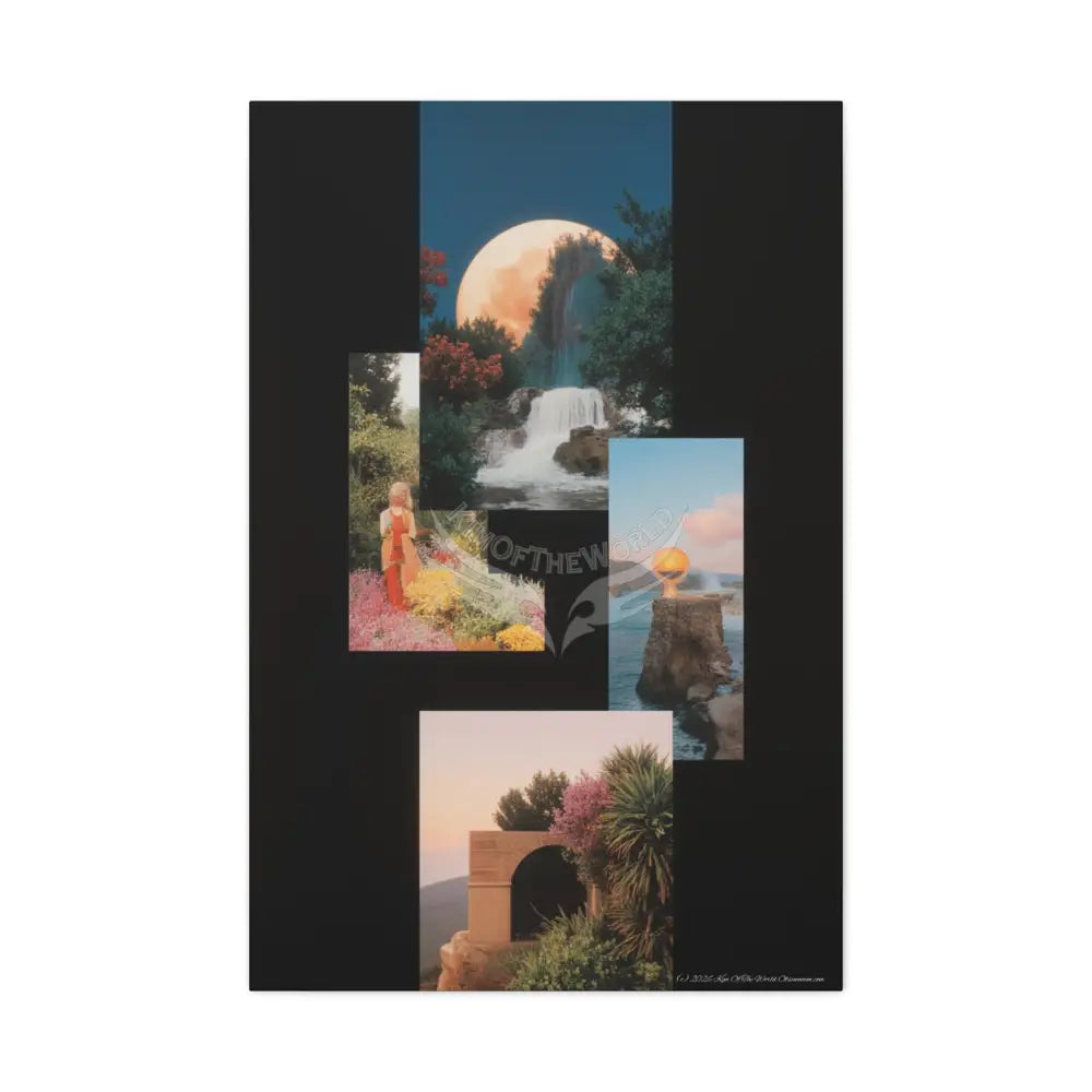 3D Black Block Multiverse Canvas Print — Dimensional Wall Art 24’’ x 36’’ (Vertical) / 1.25’’ Canvas