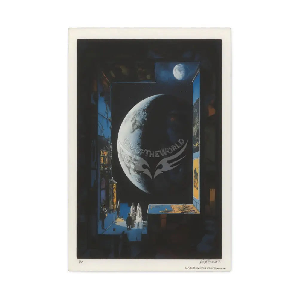 3D Black Block Multiverse Canvas Print — Dimensional Wall Art 24’’ x 36’’ (Vertical) / 1.25’’ Canvas