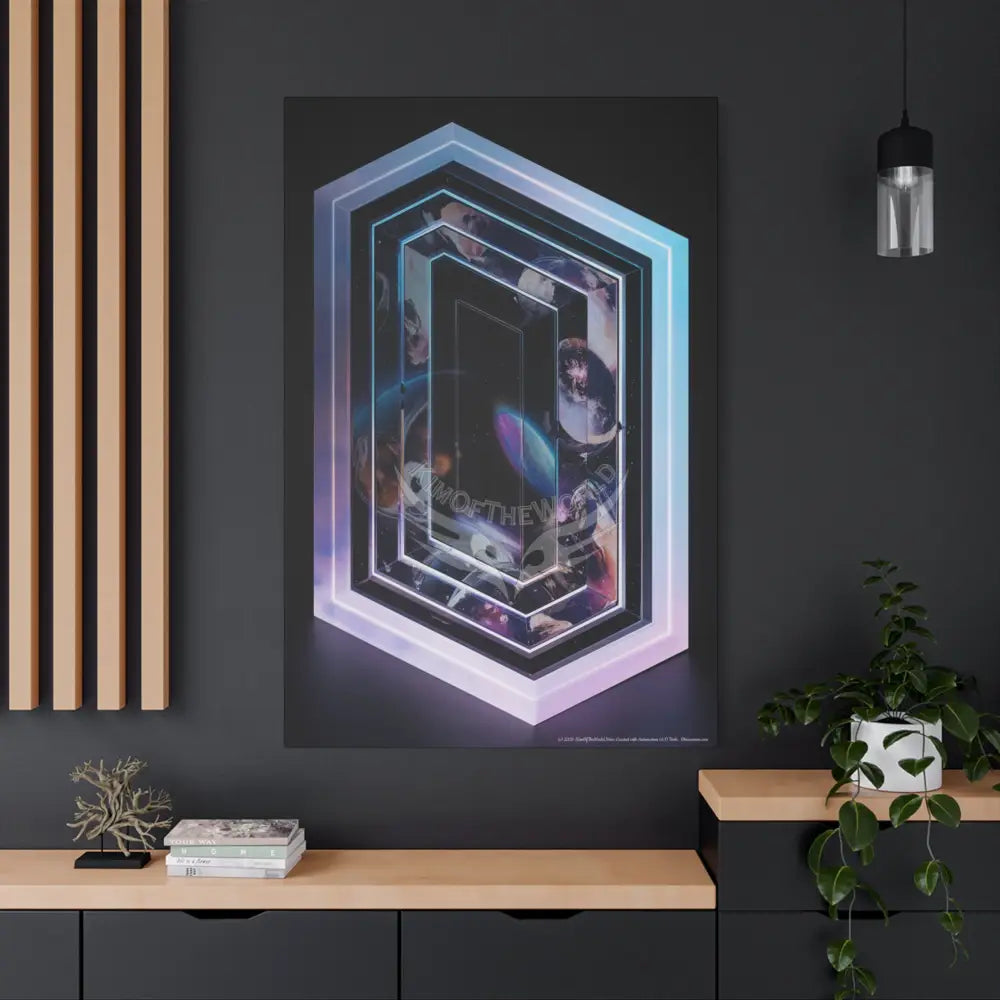 3D Black Block Multiverse Canvas Print — Dimensional Wall Art Canvas