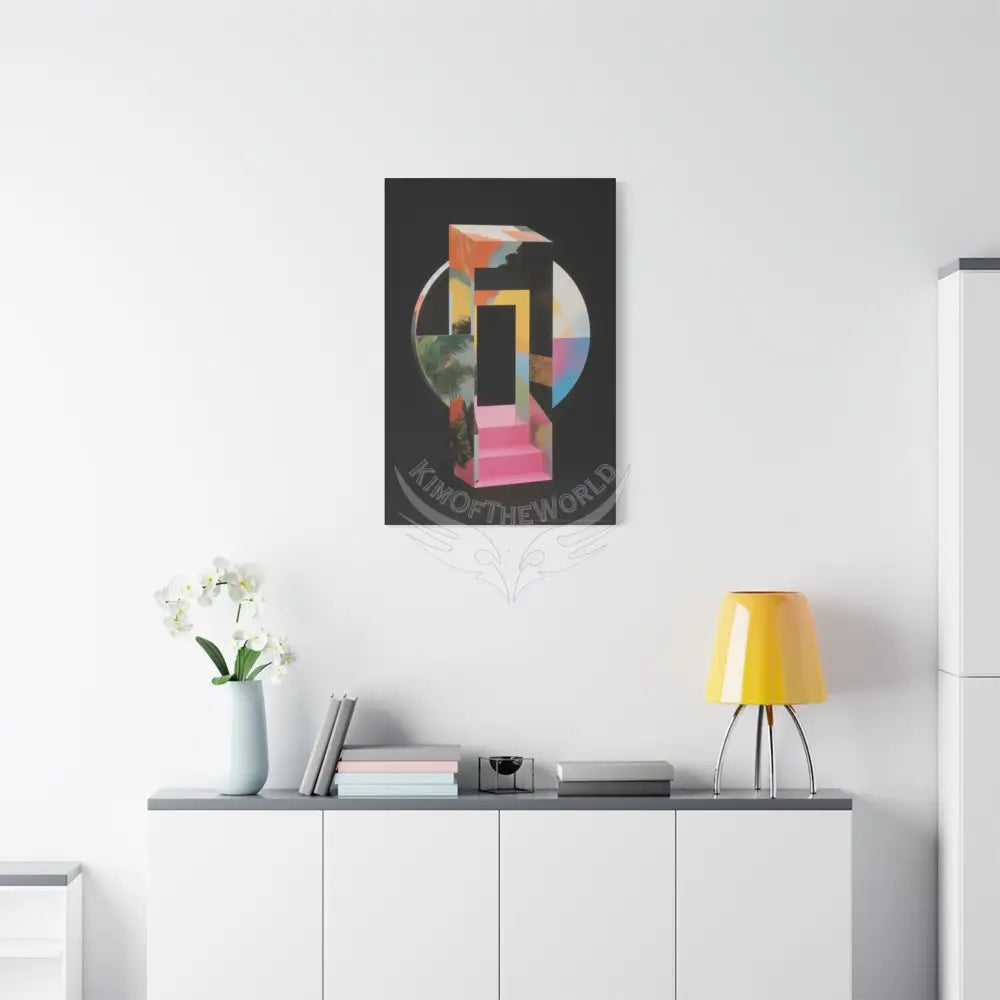 3D Black Block Multiverse Canvas Print — Dimensional Wall Art Canvas