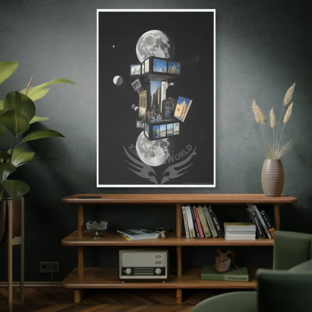 3D Black Block Multiverse Canvas Print — Dimensional Wall Art Canvas