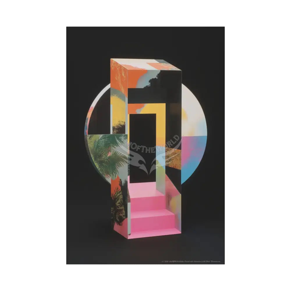 3D Black Block Multiverse Canvas Print — Dimensional Wall Art 40’’ x 60’’ (Vertical) / 1.25’’ Canvas