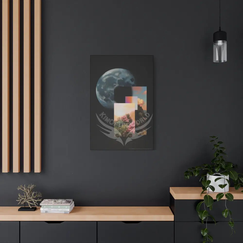 3D Black Block Multiverse Canvas Print — Dimensional Wall Art Canvas