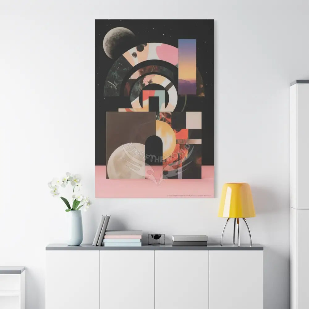 3D Black Block Multiverse Canvas Print — Dimensional Wall Art Canvas