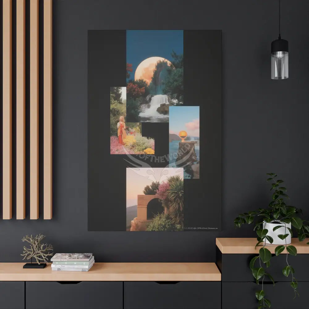 3D Black Block Multiverse Canvas Print — Dimensional Wall Art Canvas