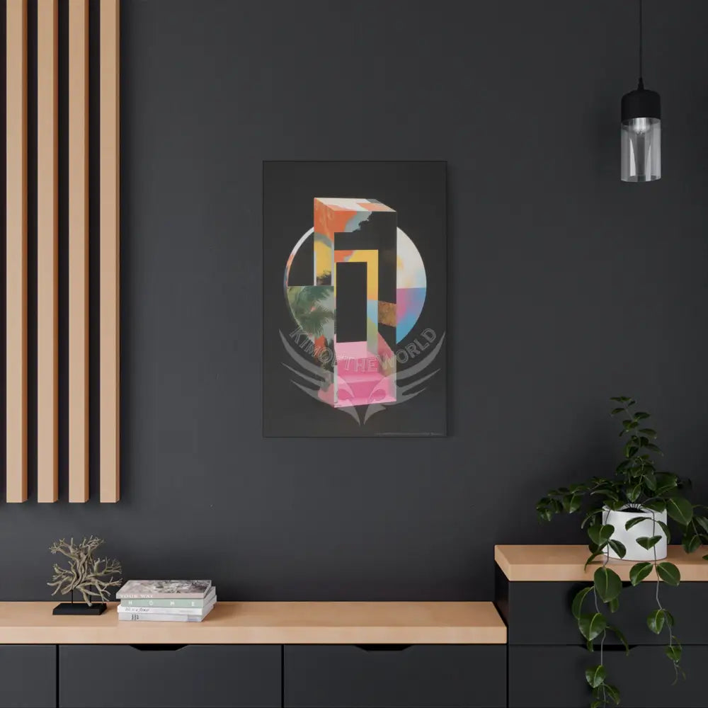 3D Black Block Multiverse Canvas Print — Dimensional Wall Art Canvas