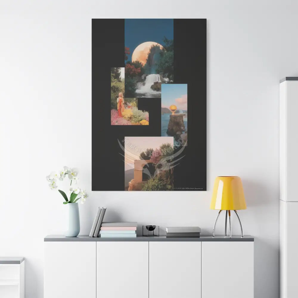 3D Black Block Multiverse Canvas Print — Dimensional Wall Art Canvas