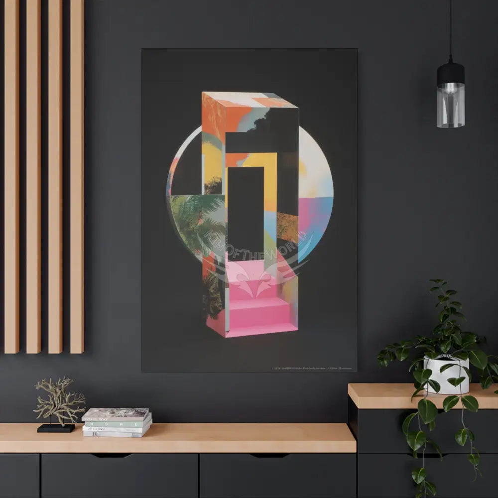 3D Black Block Multiverse Canvas Print — Dimensional Wall Art Canvas