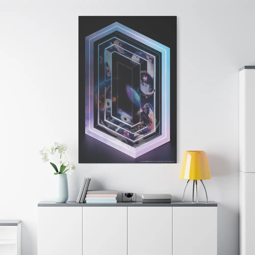 3D Black Block Multiverse Canvas Print — Dimensional Wall Art Canvas