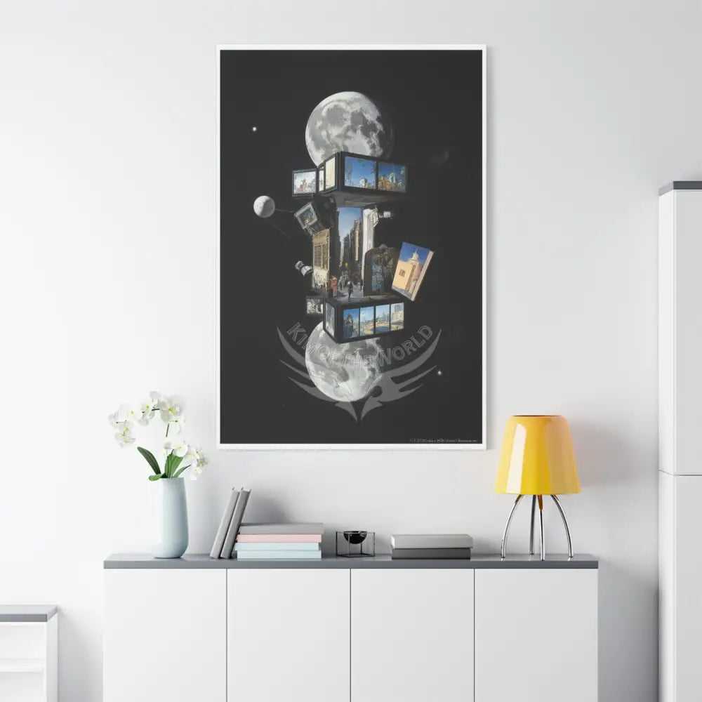 3D Black Block Multiverse Canvas Print — Dimensional Wall Art Canvas