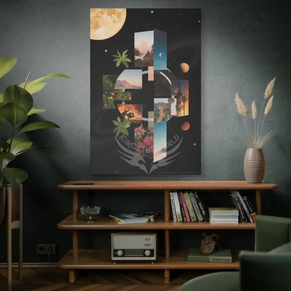 3D Black Block Multiverse Canvas Print — Dimensional Wall Art Canvas