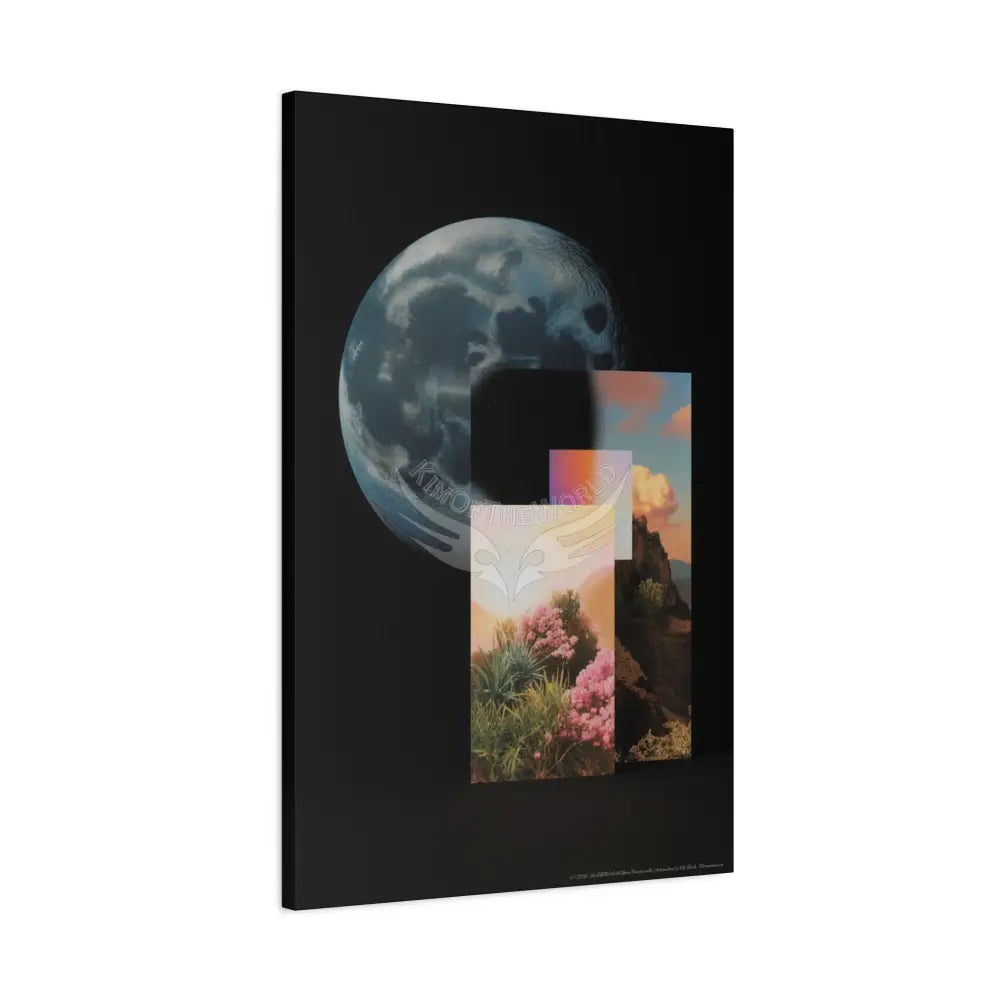 3D Black Block Multiverse Canvas Print — Dimensional Wall Art Canvas