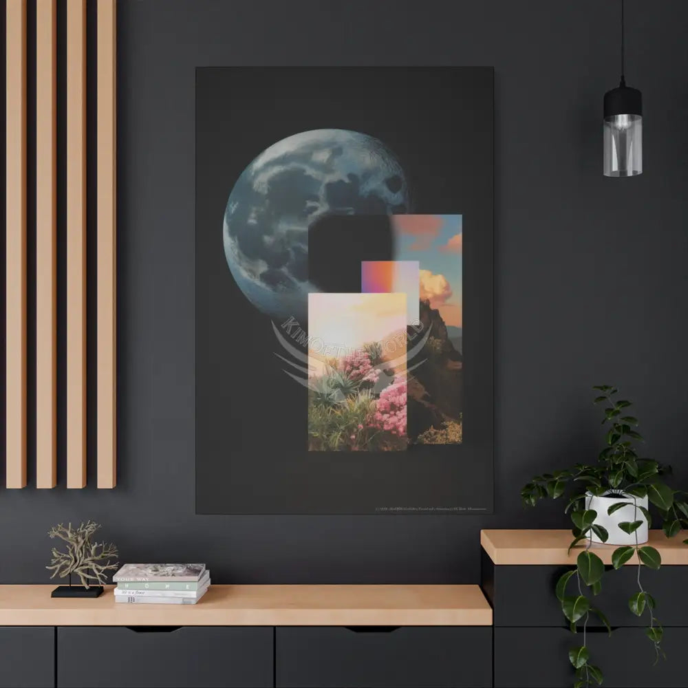 3D Black Block Multiverse Canvas Print — Dimensional Wall Art Canvas