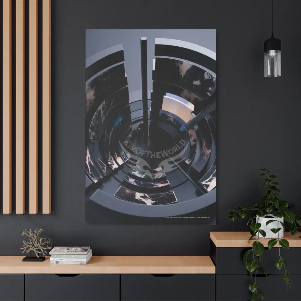 3D Black Block Multiverse Canvas Print — Dimensional Wall Art Canvas