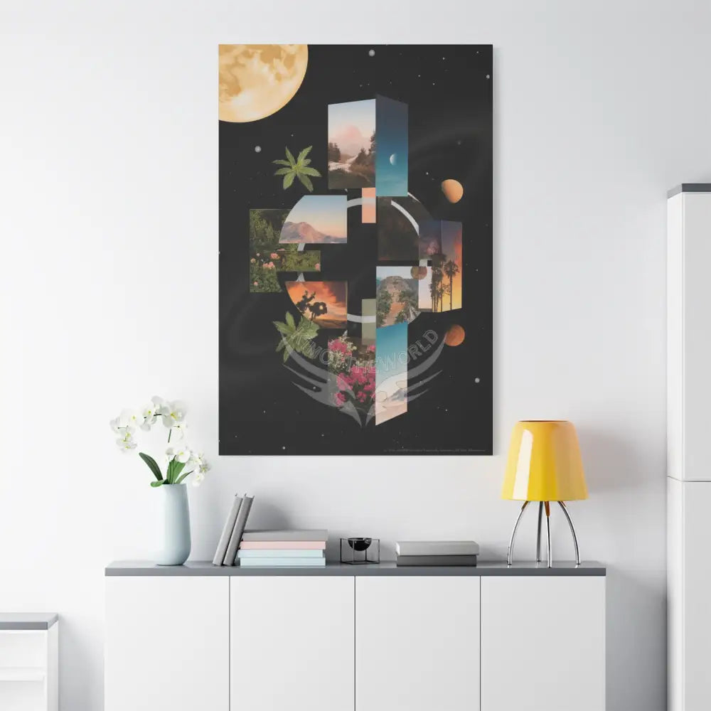 3D Black Block Multiverse Canvas Print — Dimensional Wall Art Canvas
