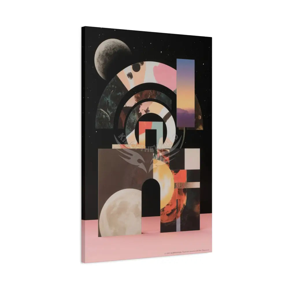 3D Black Block Multiverse Canvas Print — Dimensional Wall Art Canvas