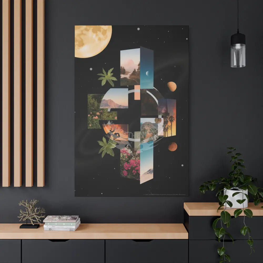 3D Black Block Multiverse Canvas Print — Dimensional Wall Art Canvas