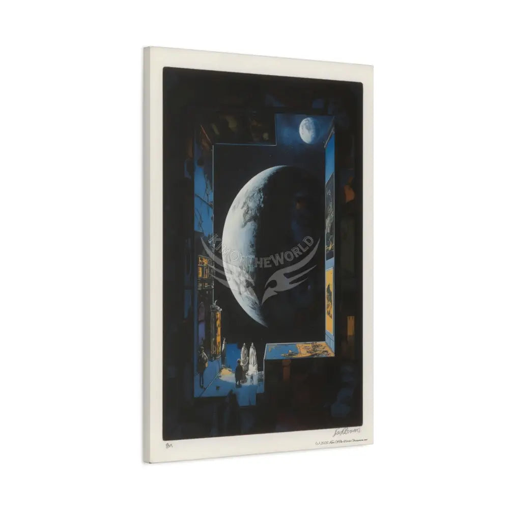 3D Black Block Multiverse Canvas Print — Dimensional Wall Art Canvas