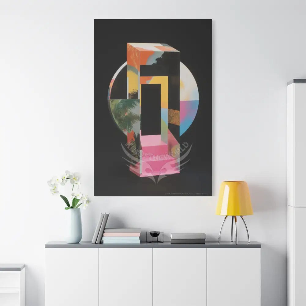 3D Black Block Multiverse Canvas Print — Dimensional Wall Art Canvas