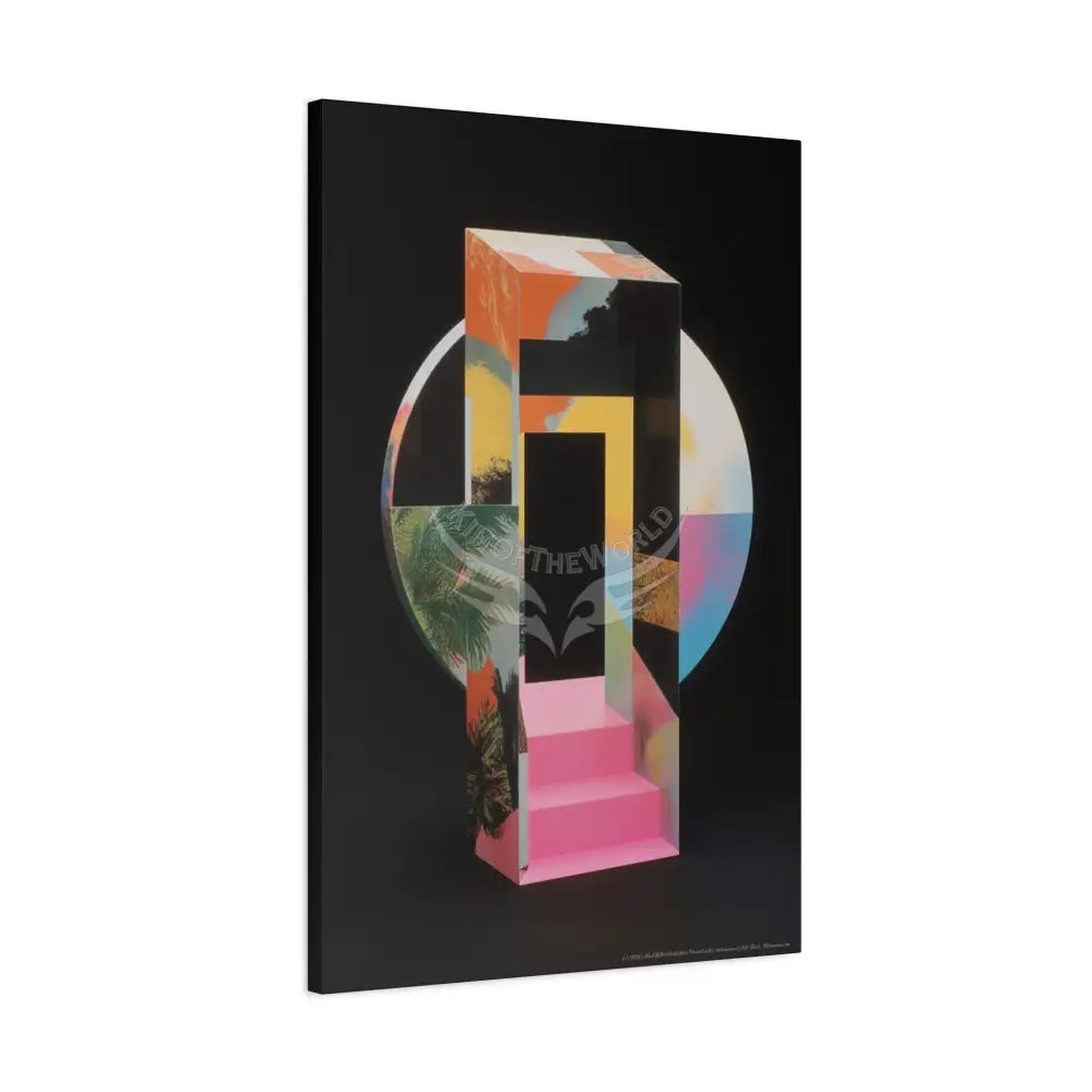 3D Black Block Multiverse Canvas Print — Dimensional Wall Art Canvas