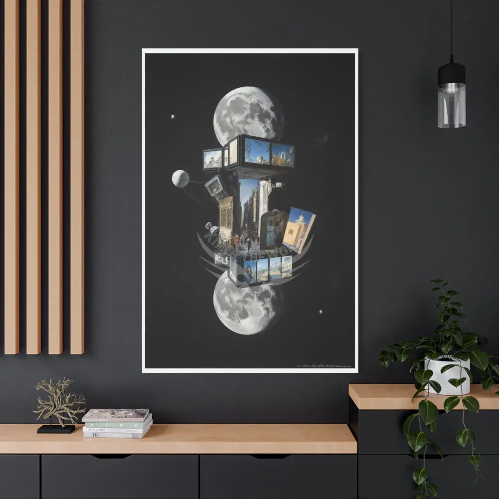 3D Black Block Multiverse Canvas Print — Dimensional Wall Art Canvas