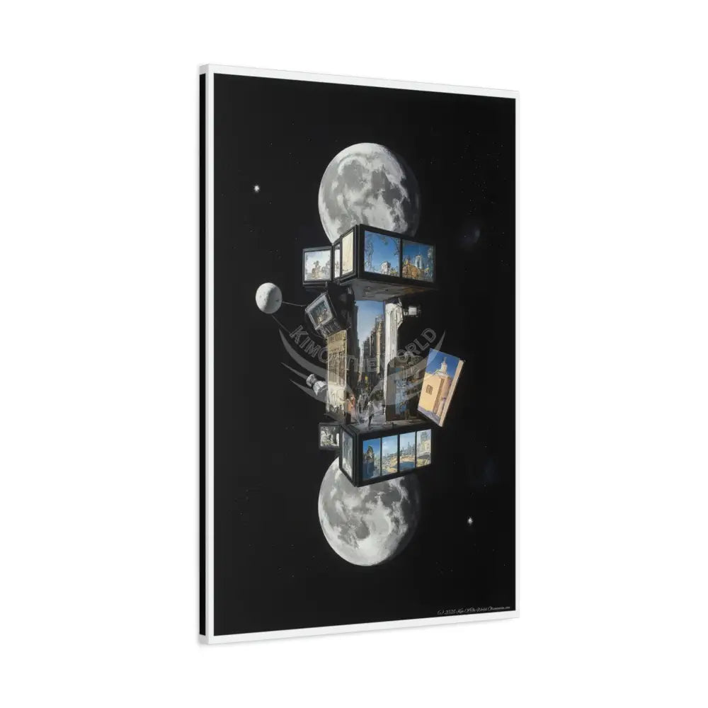 3D Black Block Multiverse Canvas Print — Dimensional Wall Art Canvas